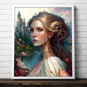 Princess Castle Fantasy Kunst, Dichtung und Musik Poster