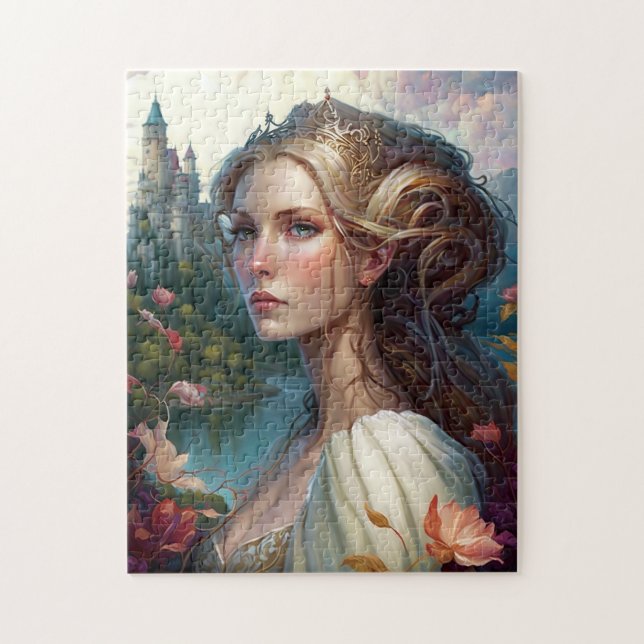 Princess Castle Fantasy Kunst, Dichtung und Musik Puzzle (Vertikal)