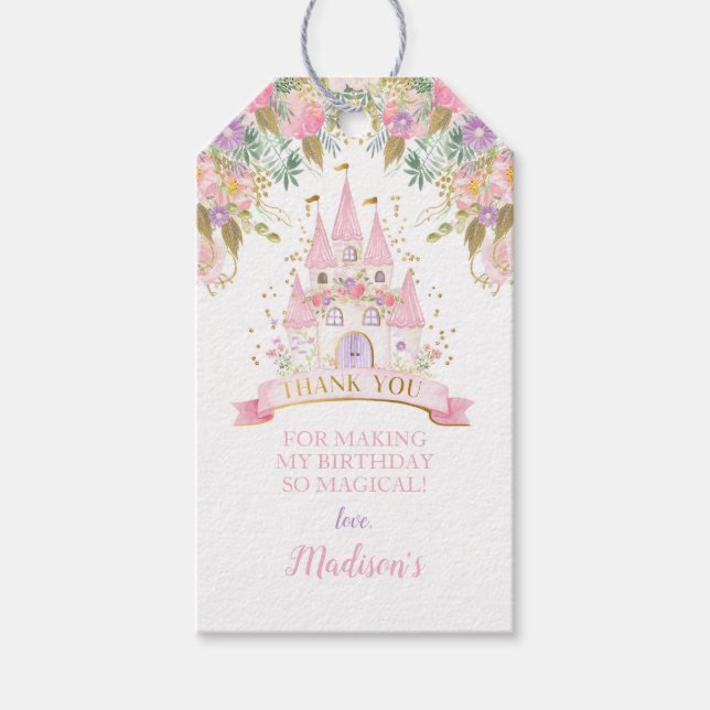 Princess Castle Favor Tags Geschenkanhänger (Vorderseite)