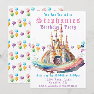 Princess Castle Geburtstagsparty Einladung