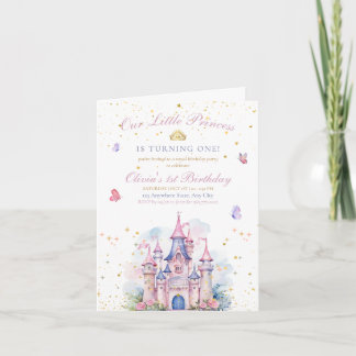 Princess Castle Girl Birthday, Prinzessin 1ST Birt Einladung