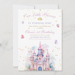 Princess Castle Girl Birthday, Prinzessin 1ST Birt Save The Date