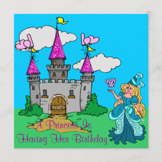 Princess & Castle Glittery Einladung