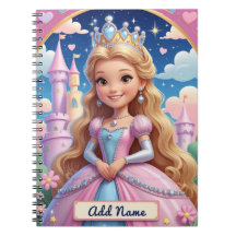 Princess Castle Notebook - Editierbarer Name