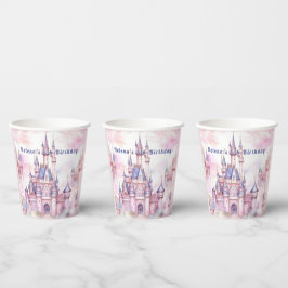 Princess Castle Pink Lila Pappbecher