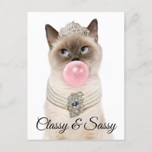 Princess Cat Blowblase Kaugummi Einladungspostkarte