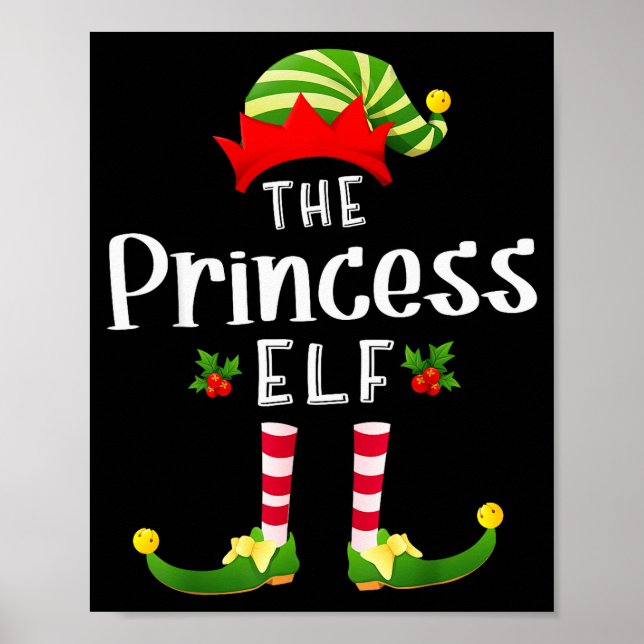 Princess Christmas Elf Matching Pajama X-mas Party Poster (Vorne)