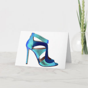 Princess Cinderella Blue Shoes Quote Card Karte