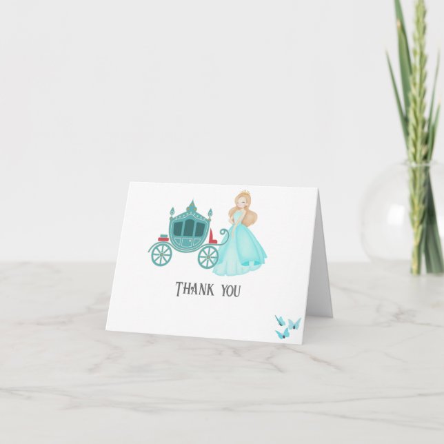 Princess Cinderella Geburtstagsparty Dekoration Dankeskarte (Vorderseite)