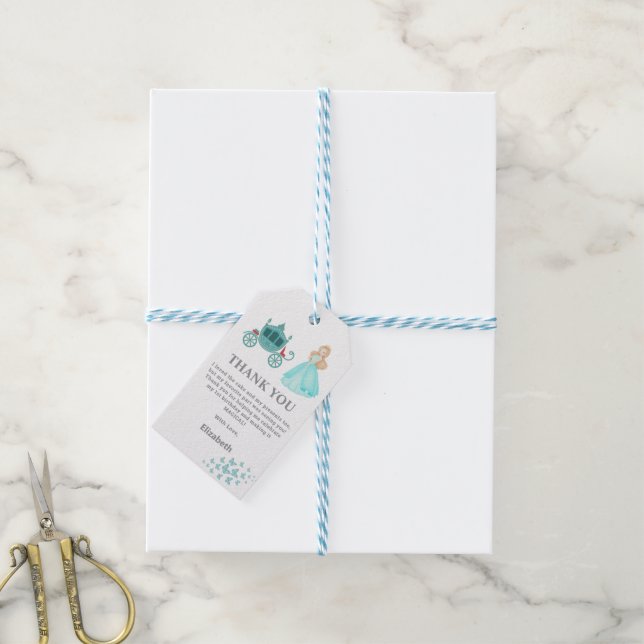 Princess Cinderella Geburtstagsparty Dekoration Geschenkanhänger (Mit Garn)