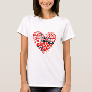 Princess Cinderella Shoes Zitat Red Heart T - Shir T-Shirt