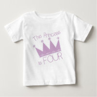Princess Crown 4th Birthday Tshirts