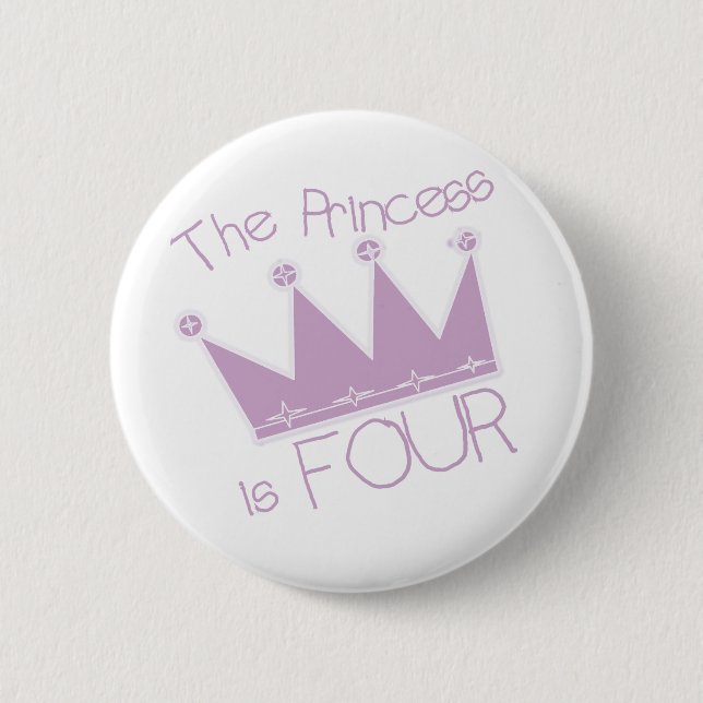 Princess Crown 4th Birthday Tshirts Button (Vorderseite)