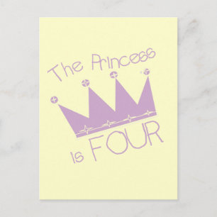 Princess Crown 4th Birthday Tshirts Postkarte