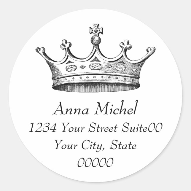 Princess Crown Address Sticker (Vorderseite)