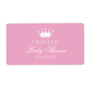 Princess Crown Baby Dusche Wasser Flasche Aufklebe