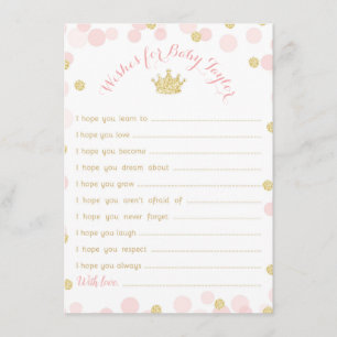 Princess Crown Baby Dusche Wünsche für Babykarte Einladung