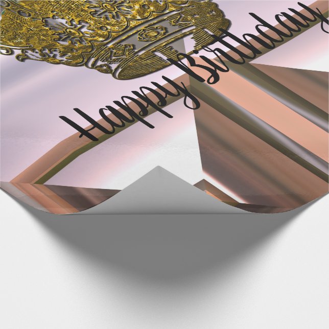 Princess Crown Birthday Girl Geschenkpapier (Ecke)