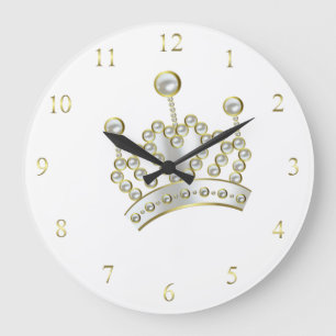 Princess Crown Clock Große Wanduhr