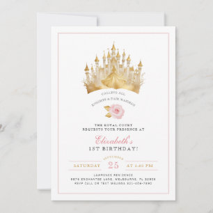 Princess Crown Fairytale Einladung zum Geburtstag