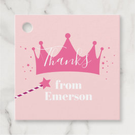 Princess Crown Kindergeburtstag Party vielen Dank Geschenkanhänger