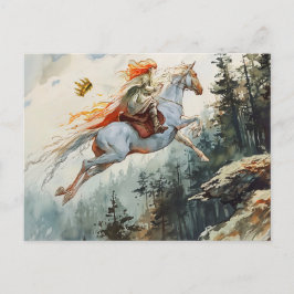 Princess Crown Lost Rosstrappe Legend Watercolor Postkarte