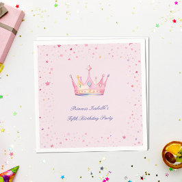 Princess Crown Pastel Pink Little Girl Geburtstag Serviette