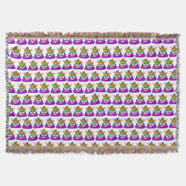 Princess Crown Rainbow Emoji Kackte Decke (Vorderseite)