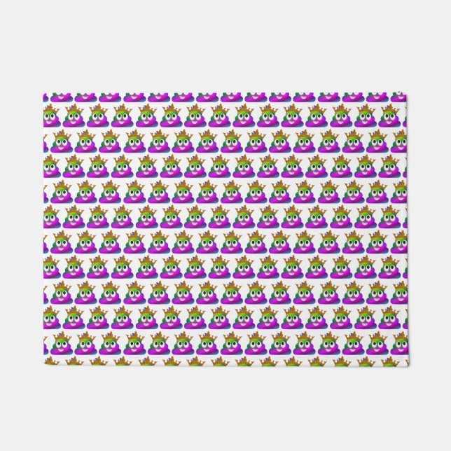 Princess Crown Rainbow Emoji Kackte Fußmatte (Vorderseite)