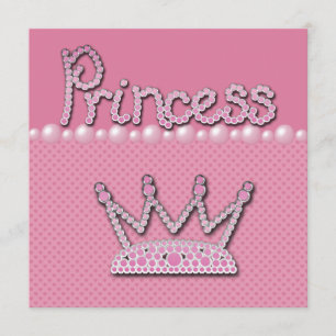 Princess Crown Shows & Jewel Schnuller Babydusche Einladung