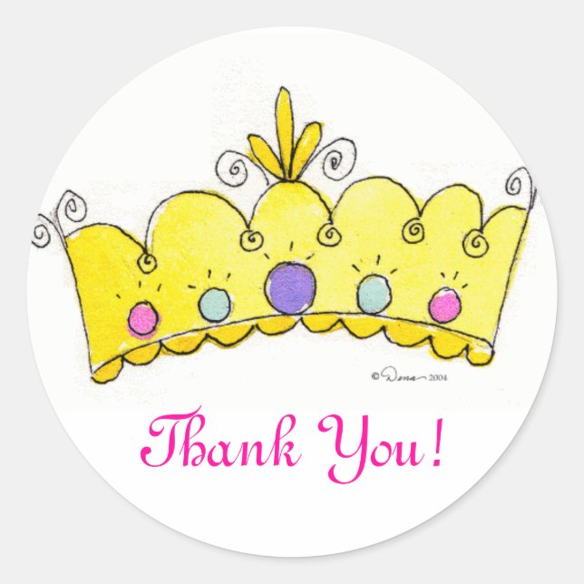 Princess Crown Stickers - Vielen Dank (Vorderseite)