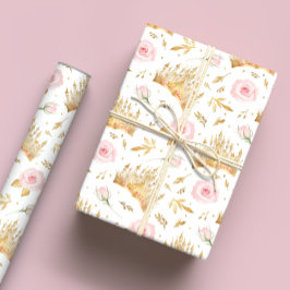 Princess Crown Wrapping Paper - Märchengeburt Geschenkpapier