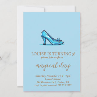 Princess Crystal Shoes Card - Einladung zum Geburt