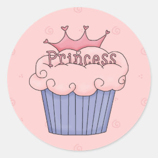 Princess cupcake runder aufkleber