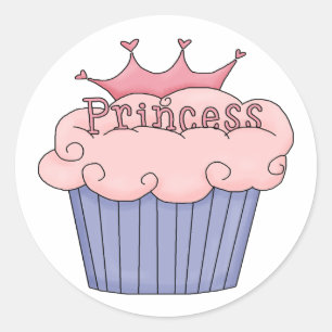 Princess Cupcake Runder Aufkleber