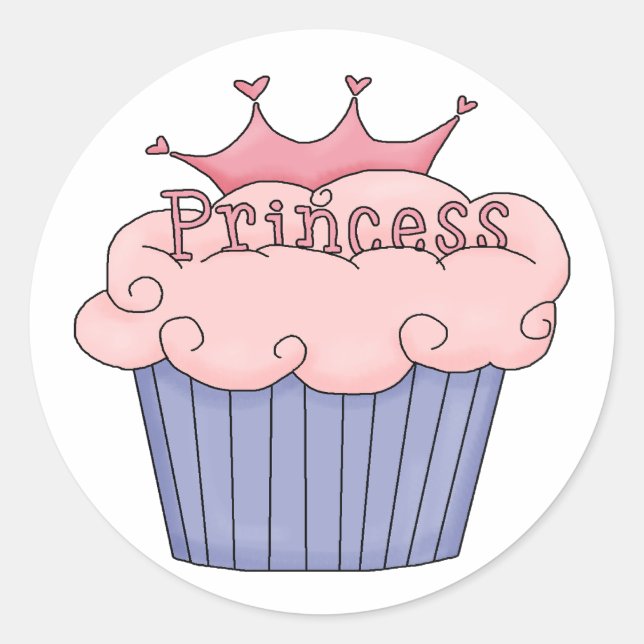 Princess Cupcake Runder Aufkleber (Vorderseite)