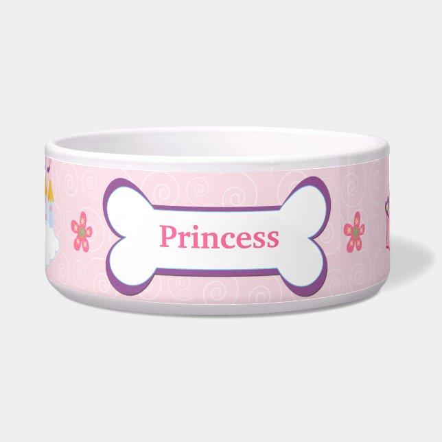 Princess Custom Pet Dog Food Bowl - Rosa Napf (Vorderseite)