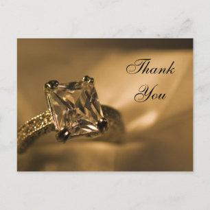 Princess Cut Diamond Ring Wedding Danke Notiz Postkarte