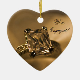 Princess Cut Diamond Verlobung Ring Keramik Ornament