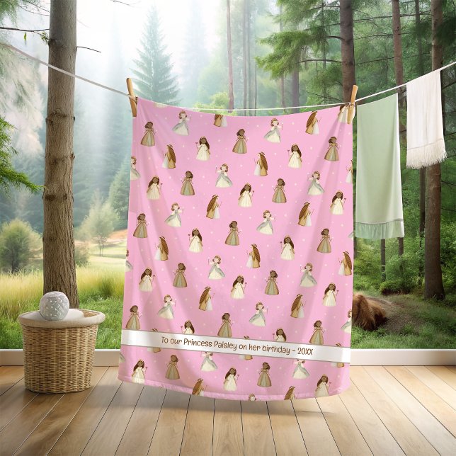 Princess-Decke mit Name oder Nachricht Fleecedecke (Von Creator hochgeladen)