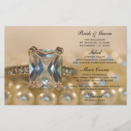 Princess Diamond Ring and Pearls Wedding Menu
