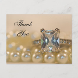 Princess Diamond Ring and Pearls Wedls Vielen Dank Postkarte