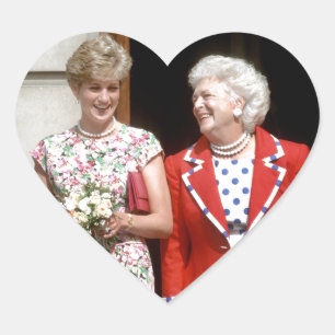 Princess Diana-Barbara Bush Herz-Aufkleber