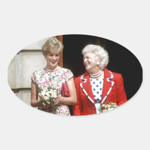 Princess Diana-Barbara Bush Ovaler Aufkleber