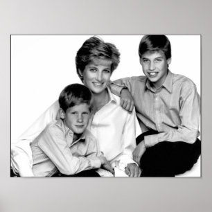Princess Diana und Söhne Poster