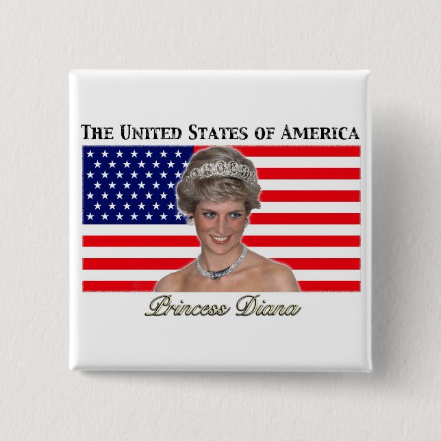Princess Diana USA Flag Button (Vorderseite)