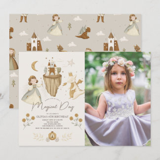 Princess & Dragon Boho Fairytale Foto Einladung