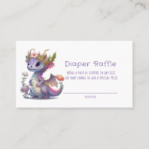 Princess Dragon Floral Girl Babydusche Visitenkarte