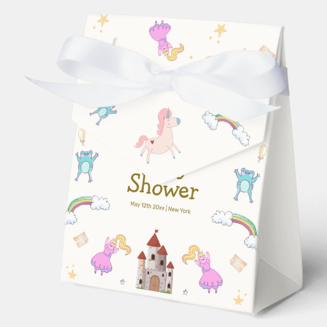 Princess Dragon Unicorn Burg Kinderdusche Geschenkschachtel (Vorderseite)