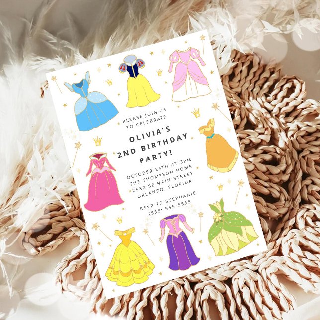 Princess Dress Girl Birthday Collage Invitation Einladung (Von Creator hochgeladen)
